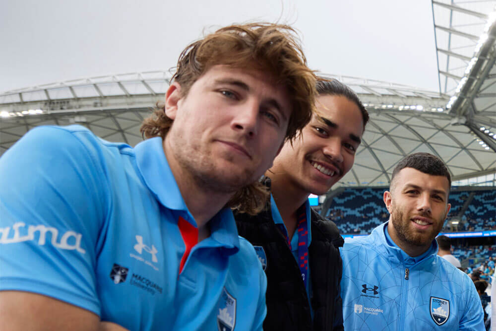 Sydney FC team looking at the camera