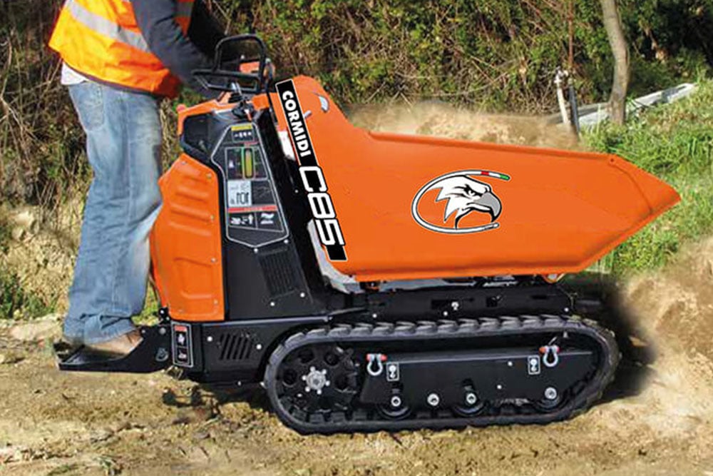 Kennards hire team member using dumper