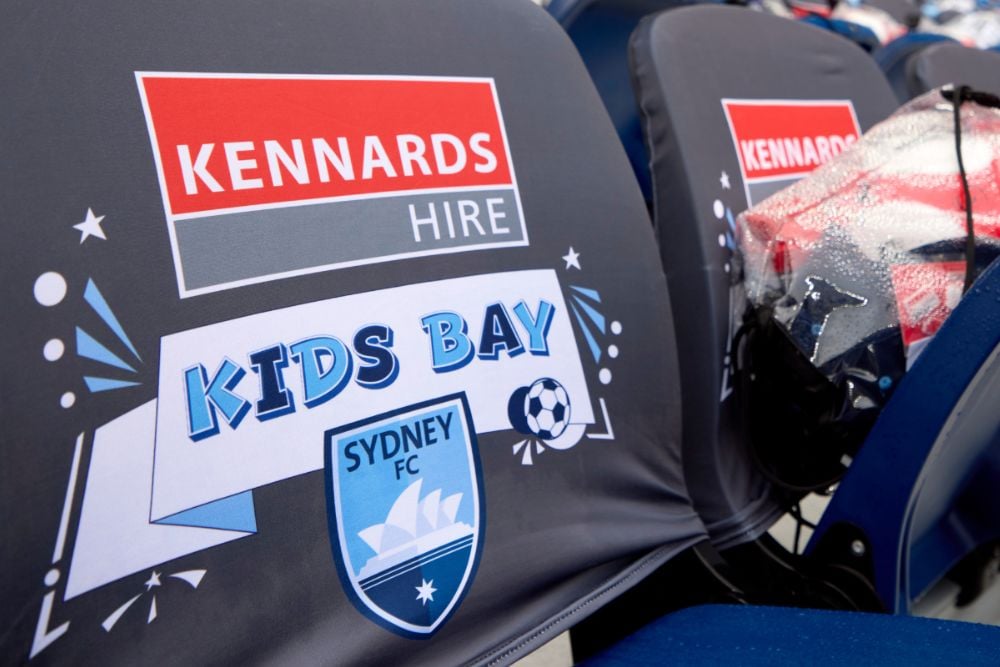 Kennards Kids day branding on a seat back