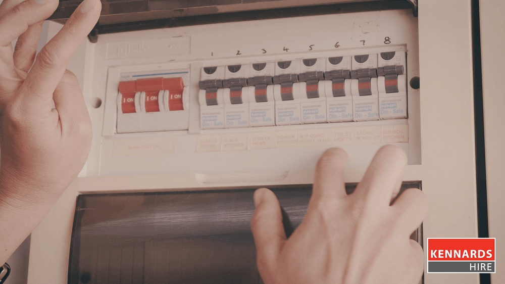 Preparing the area for demolition hammering