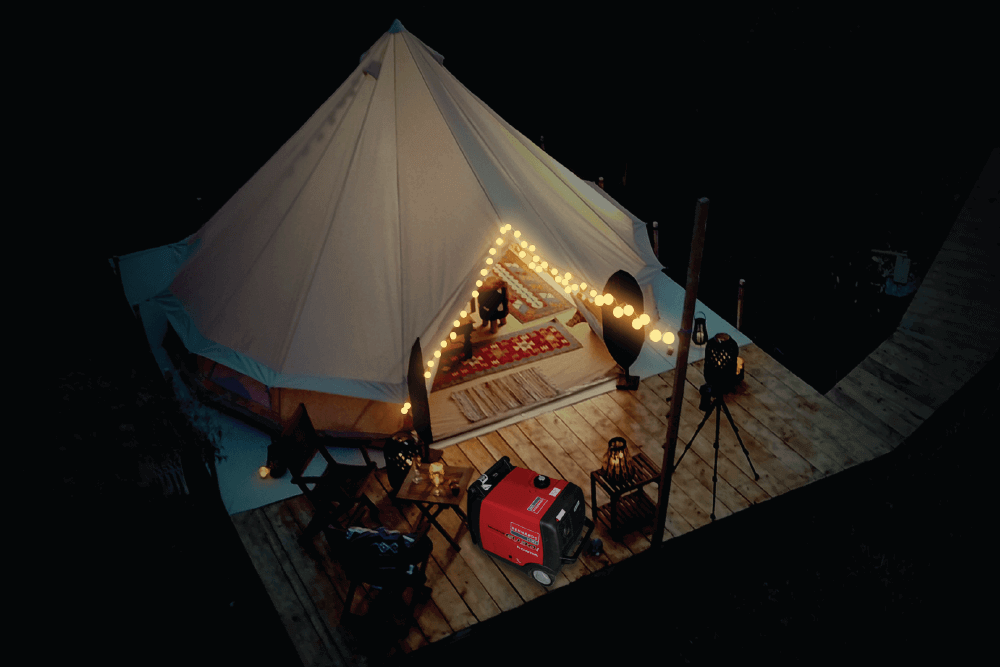 Camping with a Generator and Fairy Lights